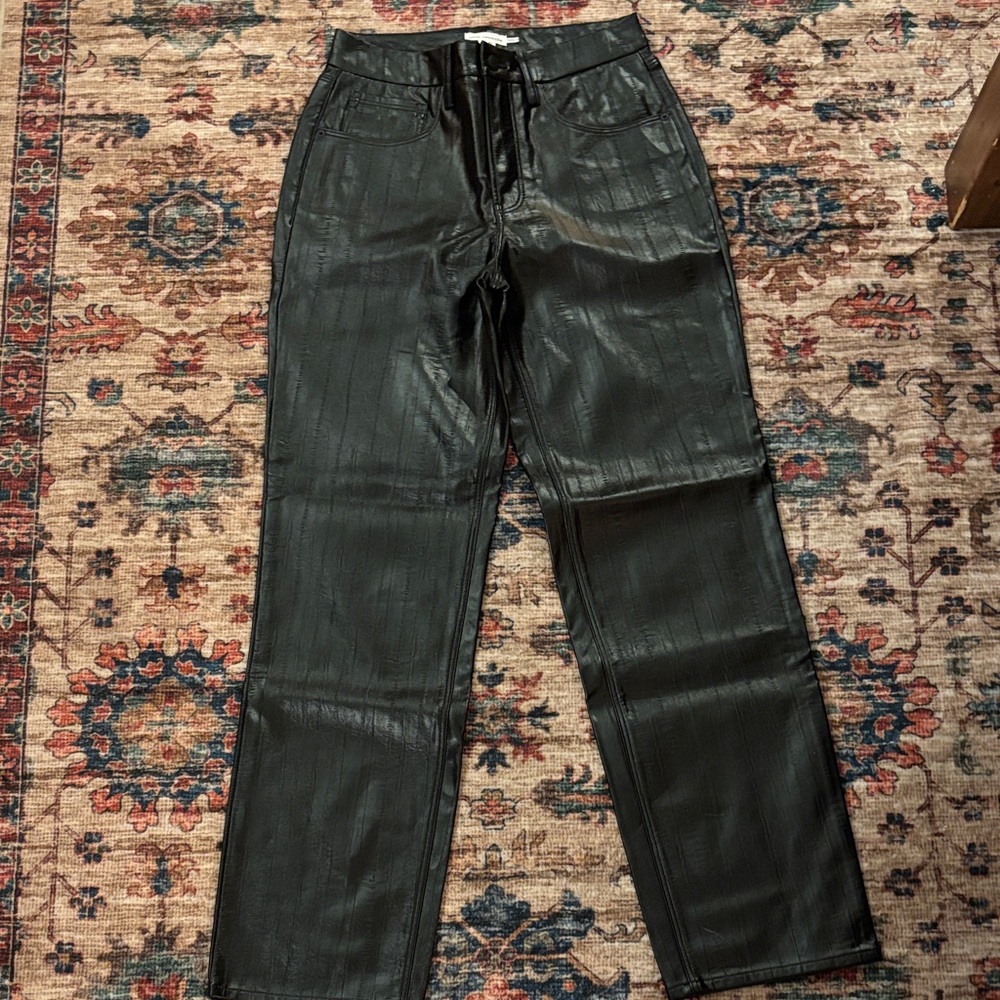 Good American Black Faux Leather Pants